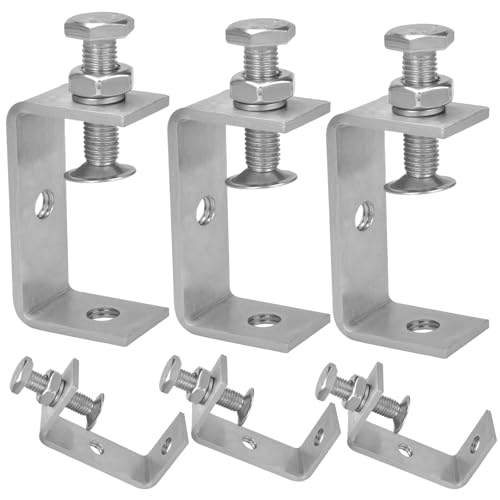 6 Piezas Abrazadera G Ajustable Kit, Abrazadera de Acero Inoxidable 30-65mm Rango de Sujeción Abrazaderas Fijación Sargentos Carpintero Para Carpintería De Bricolaje,Soldadura, Mesas,Ebanistería