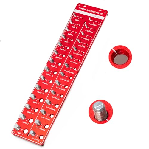 KaizeooHaus Thread Checker, Nut and Bolt Thread Checker, Bolt Size and Thread Identifier Gauge,28 Male Female Gauges-14 Inch & 14 Metric Board Thread Gauge