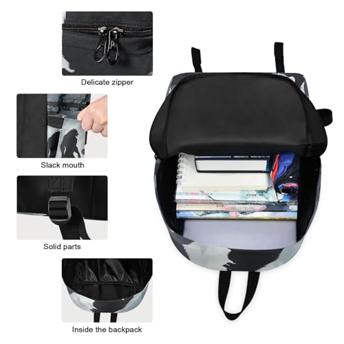 Backpack Lunch Box Set Large Capacity Travel Backpacks and Insulated Lunch Bag for Commute Hiking Picnic Shade Of Werewolf Print3