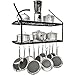 VDOMUS Shelf Pot Rack Wall Mounted Pan Hanging Racks 2 Tire (Black)