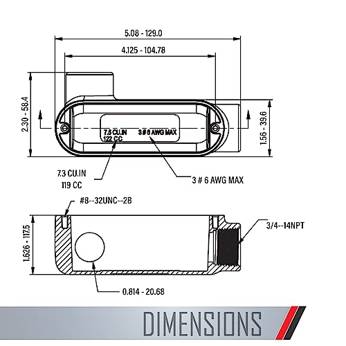 Corps rigide LR 1-1/4 Hubbell-Bell avec vis de fixation premium - 4