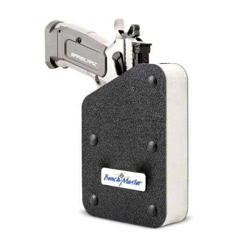 BenchMaster Magnetic Pistol Rack, Handgun Safe Storage, Holds 1 Pistol, Secure Gun Holder Organizer, Kydex, High-Density Foam, No Metal, Sturdy, No Flex, Made in USA