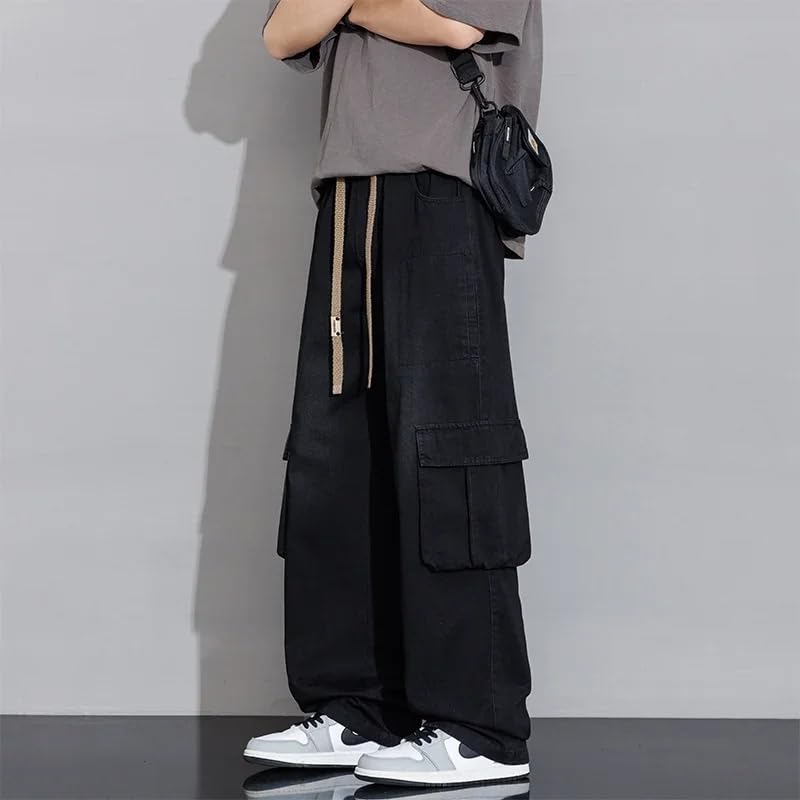 Large Size Jeans Men's Spring Fall Loose high Street Workwear Casual Straight Pants Wide Leg Pants2