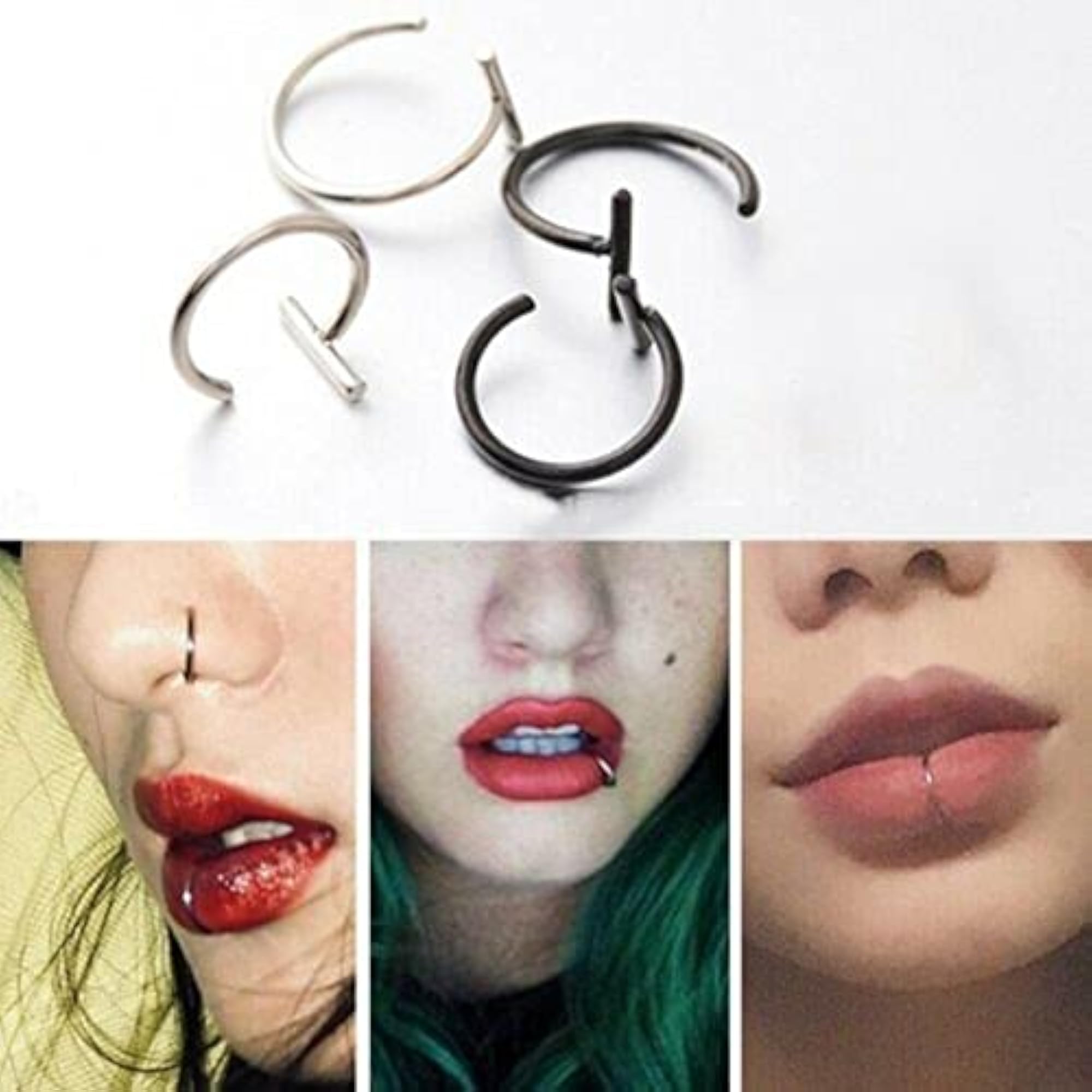 3PCS 18g Lip Rings Set, Surgical Stainless Steel Earrings