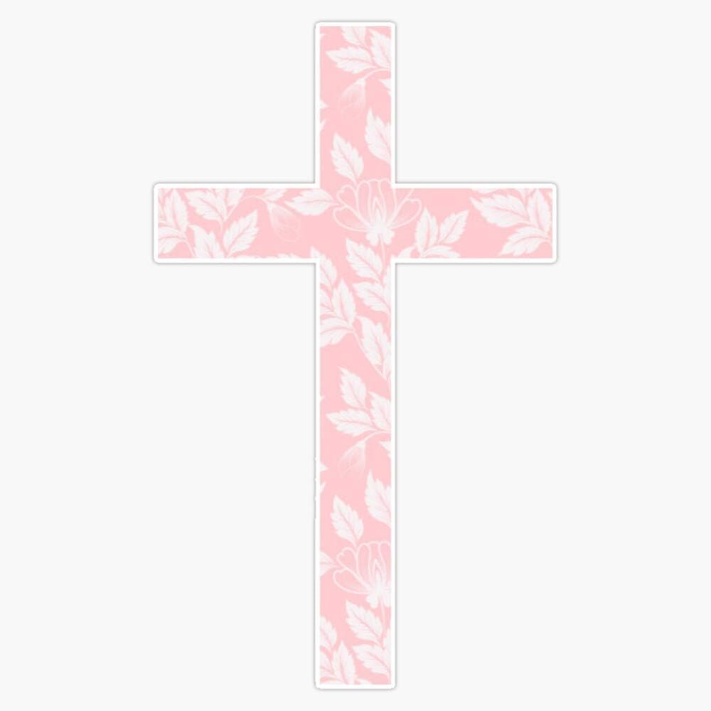 Amazon.com - Pink Floral Cross Vinyl Waterproof Sticker Decal Car ...