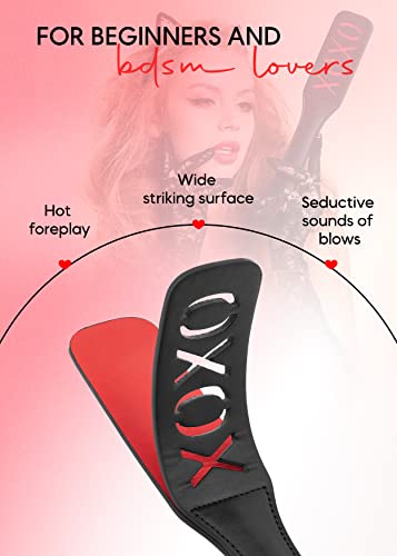 Image of Sex Paddle for Spanking Adults Faux Leather Slut XOXO Cosplay 12.8inch BDSM Bondage Bedroom Play SM Games