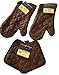 Kitchen Oven Mitt Pot Holder Set Kitchen Linens Oven Mitt Pot Holder Pack (Brown)