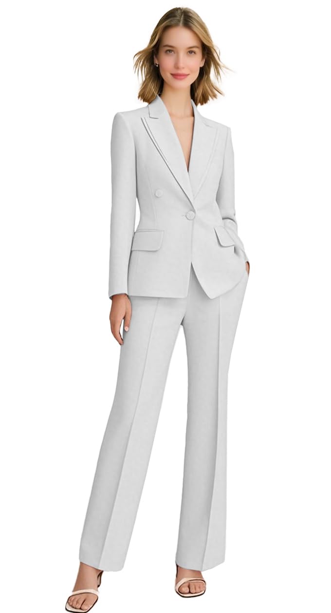 Pant Suits for Women Dressy 2 Pieces Women Business Suit Blazer Pants Set for Work Casual Wear