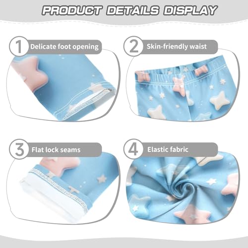 KLL Blue Stars Toddler Girls Athletic Leggings Soft High Waisted Leg Yoga Pants Sports3