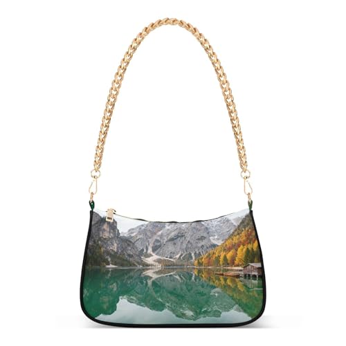 Sac à main tendance paysage de lac finitions bandoulière