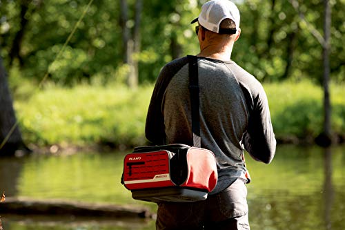 image for Plano Weekend Series 3600 Deluxe Tackle Case, Medium, Red Fabric, Incl