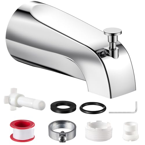 Universal Bathtub Tub Spout with Diverter, Fits 1/2' Slip-Fit Copper Pipe and 1/2' IPS & 3/4' IPS...