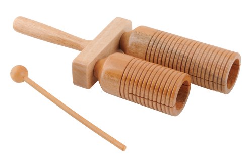 Basic Beat BBH01 Two Tone Agogo on Handle - Rhythm and Sound Effects Instrument with Mallet