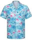 APTRO Men's Hawaiian Shirt Summer Quick Dry Beach Tropical Short Sleeve Shirt #034 L