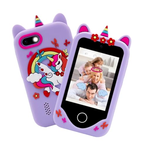 Kids Smart Phone Toy Touchscreen Learning Camera for Toddlers with Dual Camera MP3 Player Educational Games Unicorn Design Toys for Girls & Boys Ages 18 (Pink)