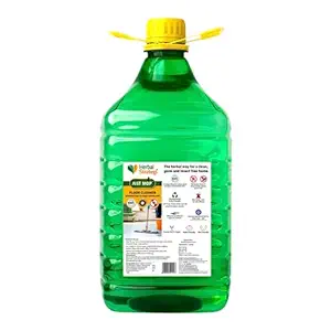 Herbal Strategi Just Mop Floor Cleaner | Completely Herbal Disinfectant Insect Repellent Ecofriendly Biodegradable Skin Safe Baby Safe PetFriendly, Green, Lemongrass, 5 Ltr