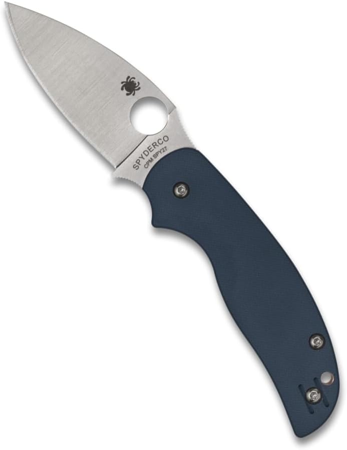 Spyderco Sage 5 Folding Pocket Knife with 3" CPM SPY27 Steel Blade and G-10 Handle - EDC Knife for Men and Women, Perfect for Hunting, Tactical, Camping, Survival, Hiking - PlainEdge - C123GPCBL