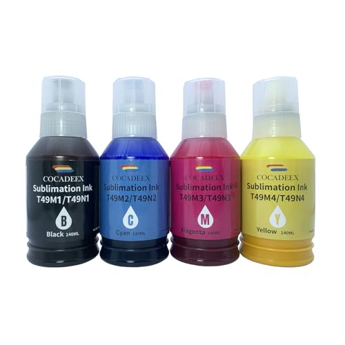 COCADEEX T49N Farbstoff-Sublimationstinte, kompatibel mit SureColor F100, F500, F501, Farbstoff-Sublimationsdrucker, 4 x 140 ml
