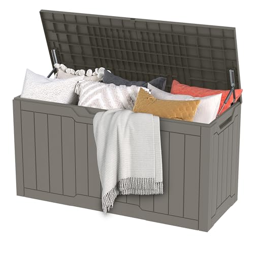 DWVO Boîte de rangement d'extérieur pour jardin, 380 L, 115 x 55 x 58,3 cm, étanche,...