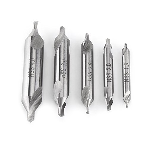 Zestaw wierteł centrujących Walfront 1.5/2.0/2.5/3.0/4.0mm 5 sztuk HSS Wiertło centrujące ze stali nierdzewnej 60 stopni Pogłębiacz stożkowy Spotting Połączony zestaw wierteł z łbem stożkowym do metalu