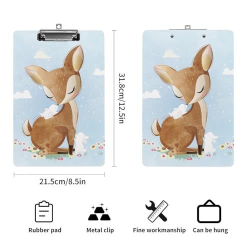 Porte bloc A4 pince planchettes mignon cerf porte document