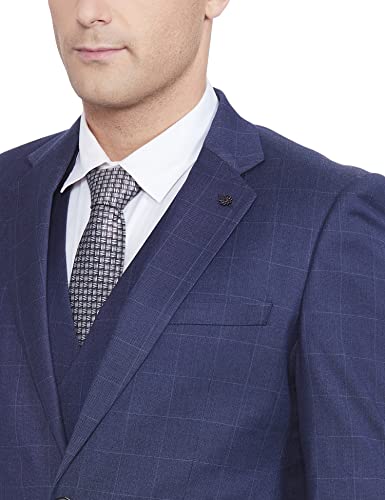 Image of Raymond Rayon Blend Men's Full Sleeve Contemporary FIT Dark Blue Formal Suit