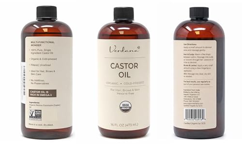 Verdana Organic Castor Oil for Hair & Skin Care - 16 fl oz