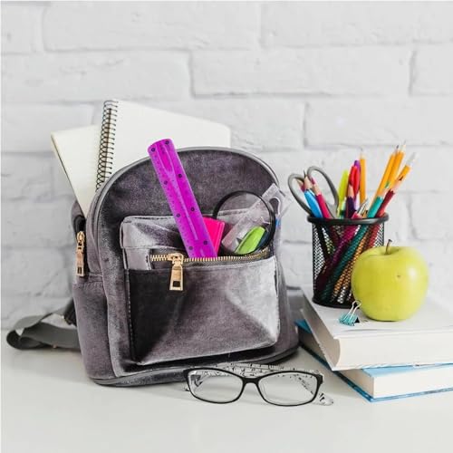 Lineal 15cm Set 10 Stück Farbig Flexibel Transparentes Lineale für Schule Büro Zeichnen Messen Zentimeter und Zoll Skala Biegsames Zeichenwerkzeug für Schüler kleines Lineal Lehrer 10er Pack