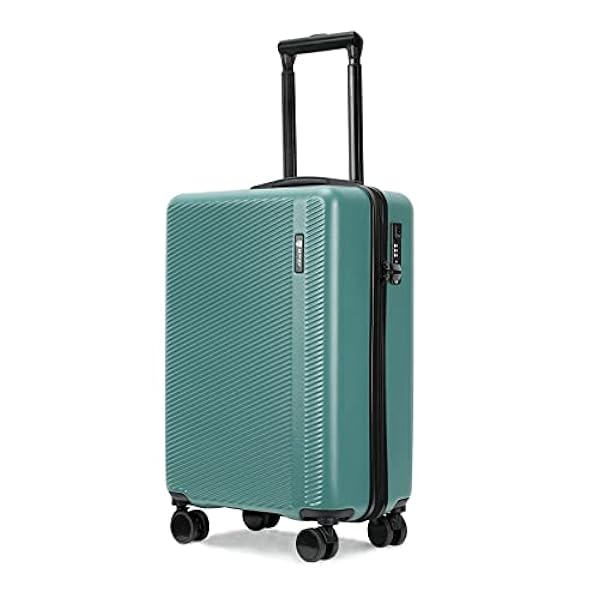 GinzaTravel Valigia Trolley Grande rigido in ABS Leggero 4 Ruote Rotanti Valigie con Blocco TSA (Verde Dimensioni grande)