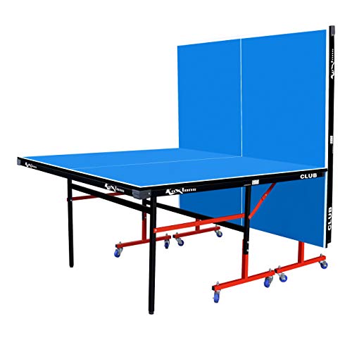 Image of Koxton Amazon Brand Koxtons TT Club Foldable Tennis Board Table with Wheels and Net (Full Size, 18mm)