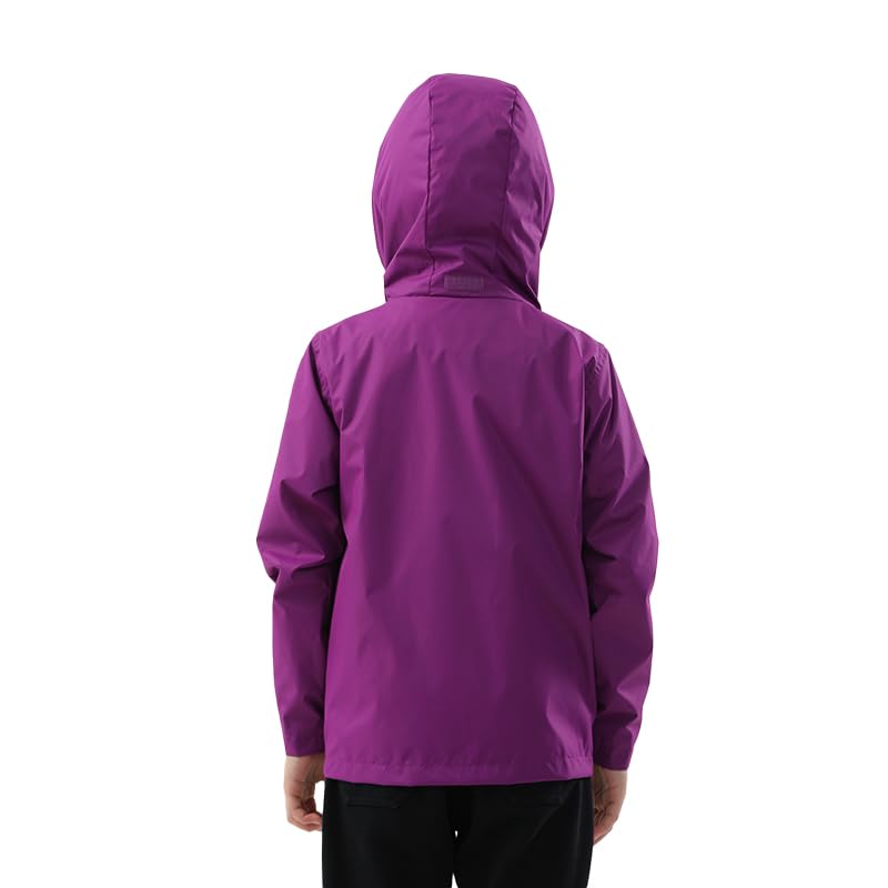 Image of YINGJIELIDE Boys Girls Waterproof Rain Jackets Kids Easy to Fold Windbreaker Lightweight Outdoor Hooded Raincoat