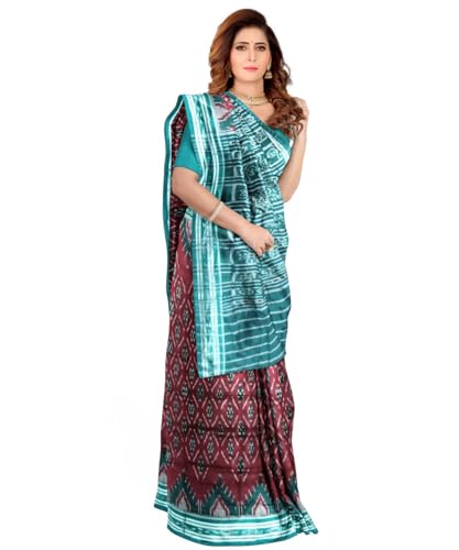 Image of Nuapatna Cotton Saree of Odisha Ikkat Orissa Traditional Handloom Sari | Bomkai | Pata | Nuapatana | sambalpuri saree | khandua patta sare | without Blouse S9