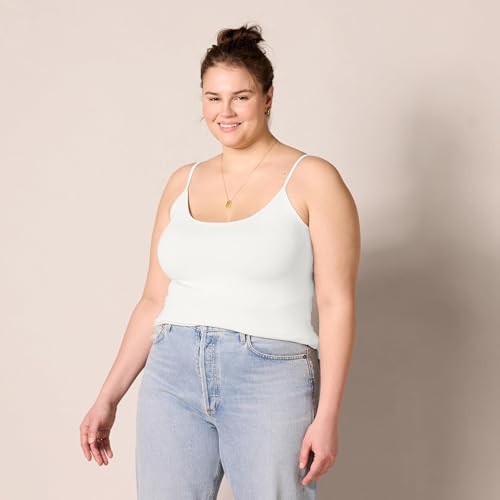 image for Amazon Essentials Women's Slim-Fit Camisole, Pack of 4, Black/Charcoal