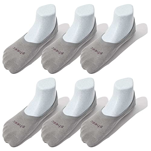 Image of SHEEC No Show Active Socks for Women - Mid Cut Liner for Sneakers and Boat Shoes - Non-Slip Invisible with Snug Fit - Thin, Breathable, Durable Design Gray - Small 6 Pairs O.V