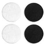 4 Stück Polierpads 125mm,Polierpad,Polierscheibe 125mm,Polierpads,Lammwolle Polierscheiben,Kompatibel mit Bosch Exzenterschleifer,für Auto,Autoscheinwerfer,Korkböden usw (Weiß)