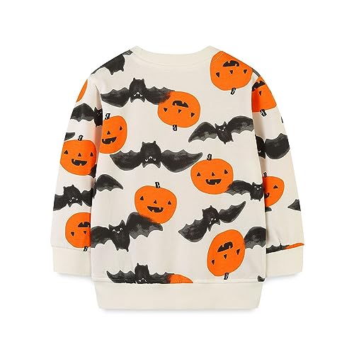 imKutie Kids Halloween Jumpers Toddler Boys Girls Sweatshirts Cartoon Pumpkin Bat Long Sleeve Pullover Jumper Shirt Tops for 1-7 Years - Image 2