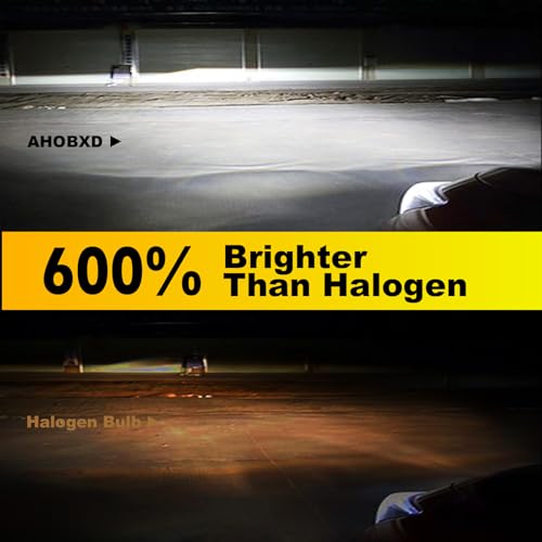 Image of AHOBXD H7 LED Light Bulb Super Bright White 6500K Upgrade 600% 50000LM Brightness Real 1:1 Halogen Size 80000 Hours Life Span H7 /H18 Plug and Play Car Fog Light Bulbs Pack of 2