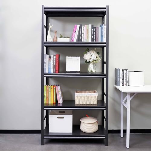 RIDFY 72\" H Tall Industrial Metal Storage Shelving Units, 5 Tier Adjustable Metal Garage Shelving Rack, Heavy Duty Modular Shelving for Garage, Kitchen, Pantry, Black