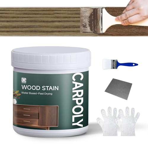 CARPOLY Wood Stain,32oz Vintage Manple Wood Stain & Sealer in One, Water Based|Fast Drying|Non-Toxic|Low Ddor|Waterproof, for Indoor and Outdoor Furniture, Multiple Finishes(with Tools)