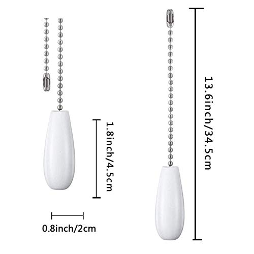 Ceiling Fan Chain Pulls White Wooden Pull Chain Extension For Ceiling Light Fan Chain 2 Pack #TOP2