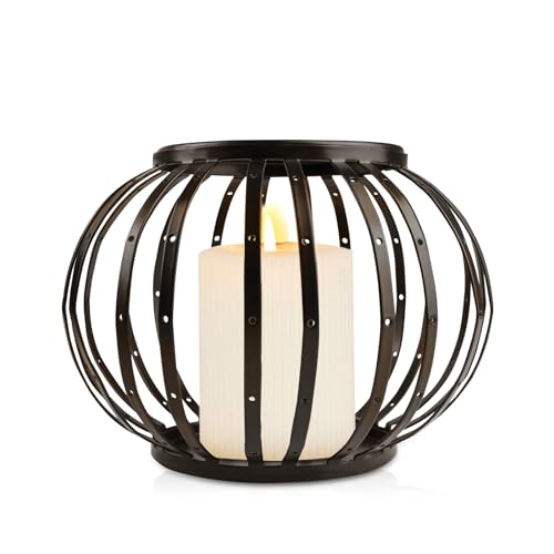 AiiBowy Portacandele, Candeliere Candelabro Lanterne in Metallo in ferro, Candelabri Moderni da Esterno, Portacandele Creativo per Candela Bastone, Soggiorno, Camera Letto, Decorazione Tavolo, Nero