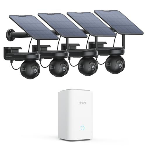 Image of REOLINK 4X Altas PT Ultra Black with Solar Panel and Home Hub, 4K Solar Security Cameras Wireless Outdoor, 500 Days Battery Life, ColorX Night Vision, 360° Auto Tracking, Local Storage