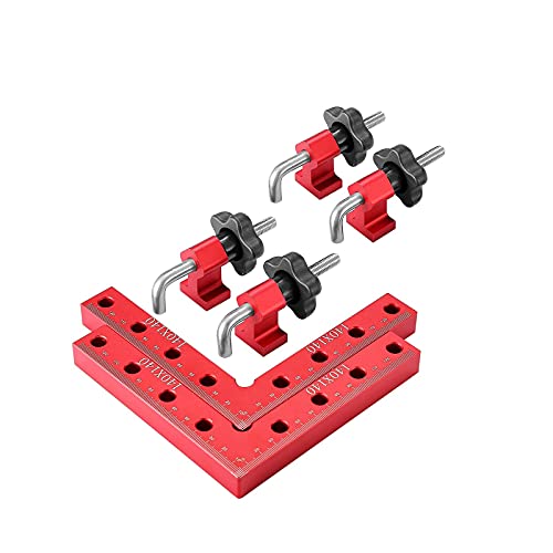 YiShuHua Terminal à Angle Droit, règle rectangulaire de 90 degrés de la menuiserie Montage de la Pince de Montage Fixe verrouillant Le positionnement à Angle Droit de la Planche de Bois (Color : Red)