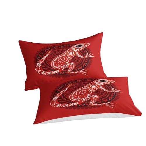 Housse de couette anti-acarien Geckos microfibre douce lit King Size