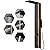 BWE Shower Tower Bathroom Shower Panel System Stainless Steel Multi-Function Shower Panel with Rainfall Waterfall Shower Head Massage Jets Tub Spout, Black