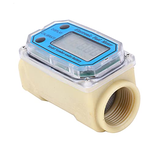 Mini Flussometro Digitale a Turbina, Contalitri per Acqua Liquida Flussometro per Carburante 15-120 L/Min 1"NPT