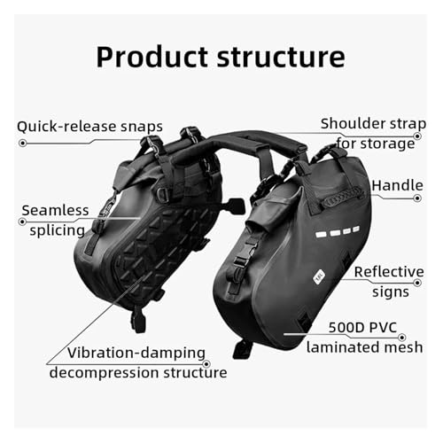 Bolsas de asiento para motocicleta impermeables y alforjas universales de 18L a 48L 4