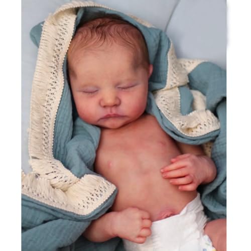 Lonian Reborn-Baby-Puppen 19 Zoll lebensechte Baby-Puppe Real Life Baby-Puppen, die Aussehen echte weiche schlafende Neugeborene Baby-Puppen Spielzeug (Junge) – Bild 8
