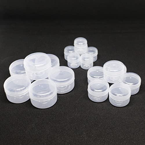 nsb herbals Clear / Transparent Combo Of 5 / 10 / 20 Gm / ml Empty Jar / Container For Storing Eyeshadow, Makeup, Face Cream, Lip Balm, Jewellery, Watch Parts, Beads (Plastic)