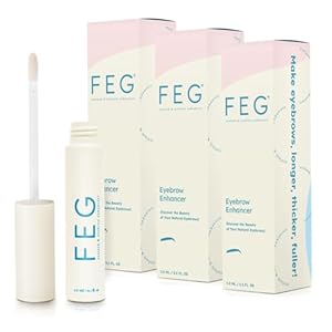 FEG Eyebrow Enhancer Growth Serum for Thicker Brows | Natural Brow Enhancing Serum for Growing and Thickening Eyebrows | Stimulates Natural Growth | 3-Pack of 3ml Tubes